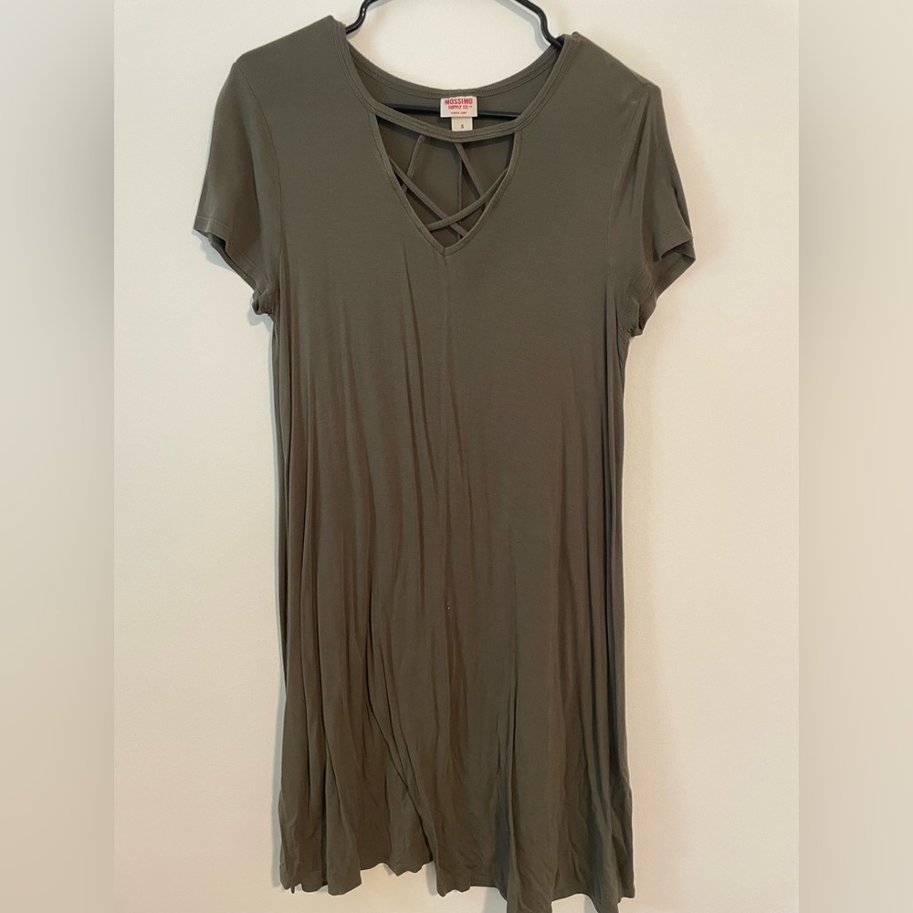 Army green biz casual dress - Mossimo (target) - S